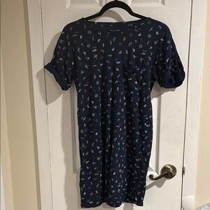 Eddie Bauer Navy Blue Printed Women's Dress